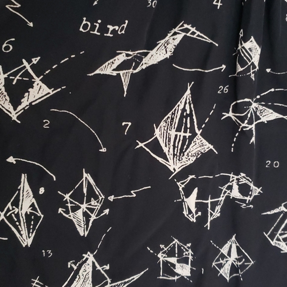 Silk origami print dress - Picture 3 of 12
